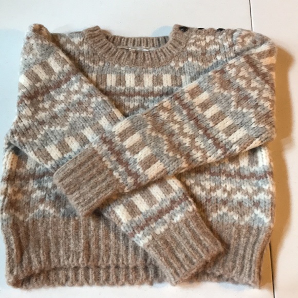 LoveShackFancy Cropped Fair Isle Alpaca Sweater - Picture 9 of 11